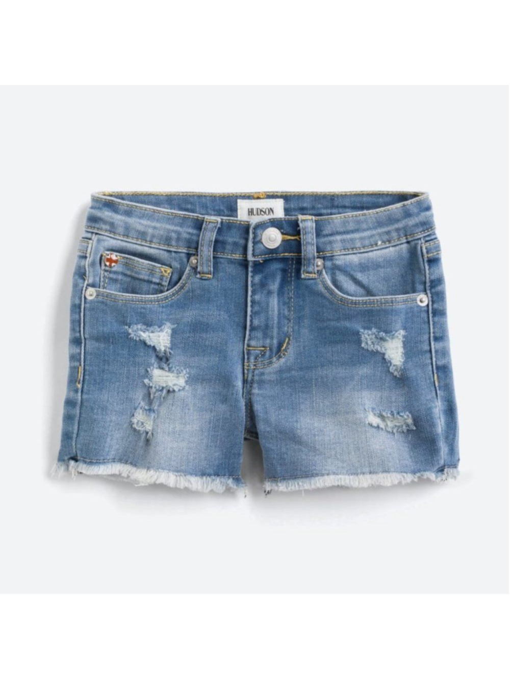 HUDSON Markie Distressed Denim Shorts Girls Size 4 EUC